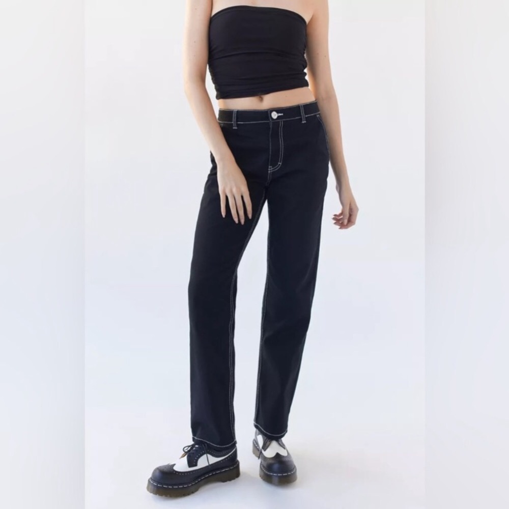 Five star general service black mid-rise straight leg pants 0/24